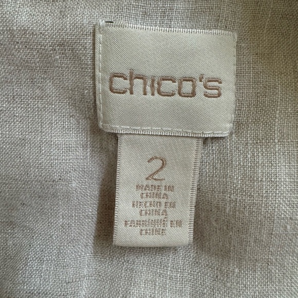 Chico’s Linen Side-Slit Neutral Tunic - Picture 6 of 8
